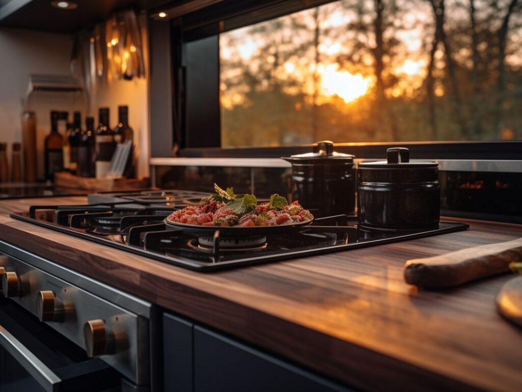 Cabin kitchen with food